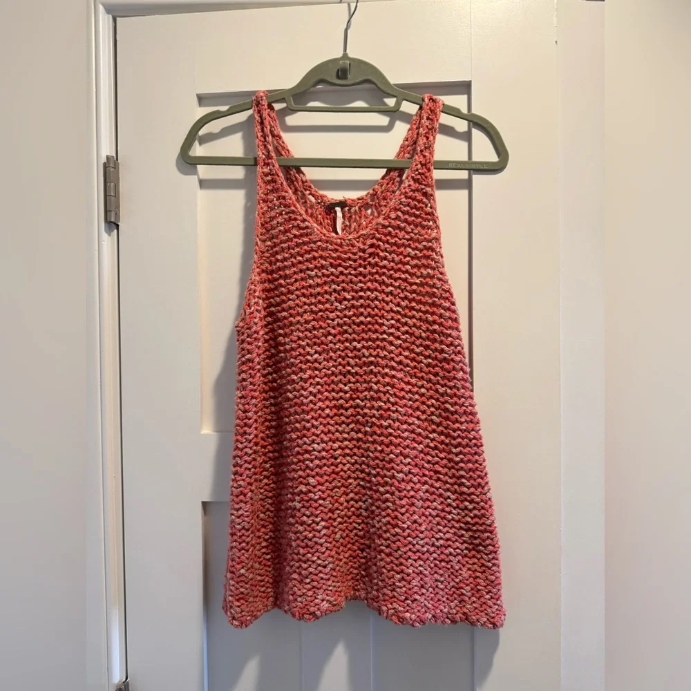 Free People Live Wire Racerback Tank in Red/Orange Size XS